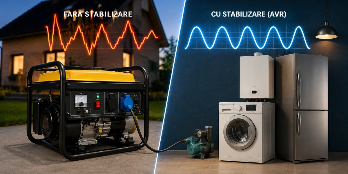 Stabilizarea tensiunii cu AVR la generator curent