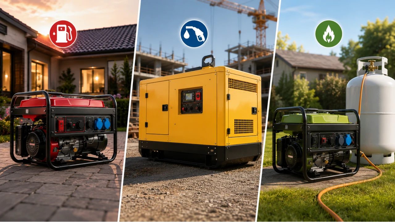 Benzines, dízel és LPG áramfejlesztő generátorok összehasonlítása