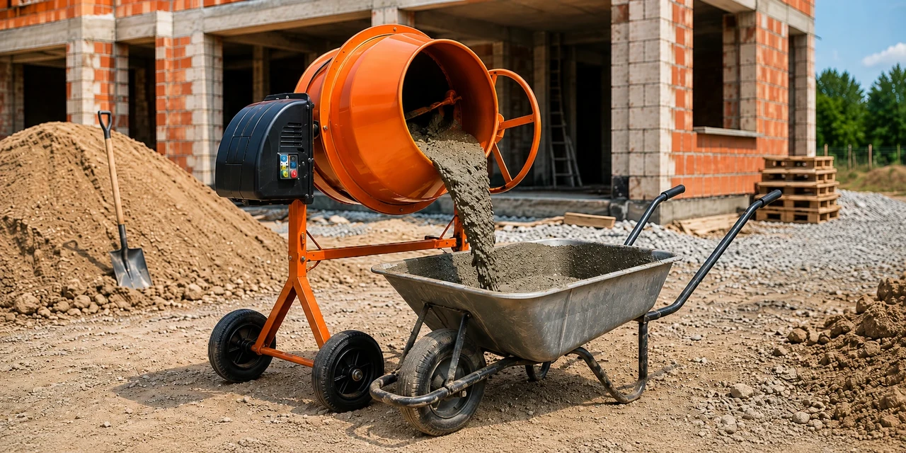 betoniera pentru beton si mortar pe santier