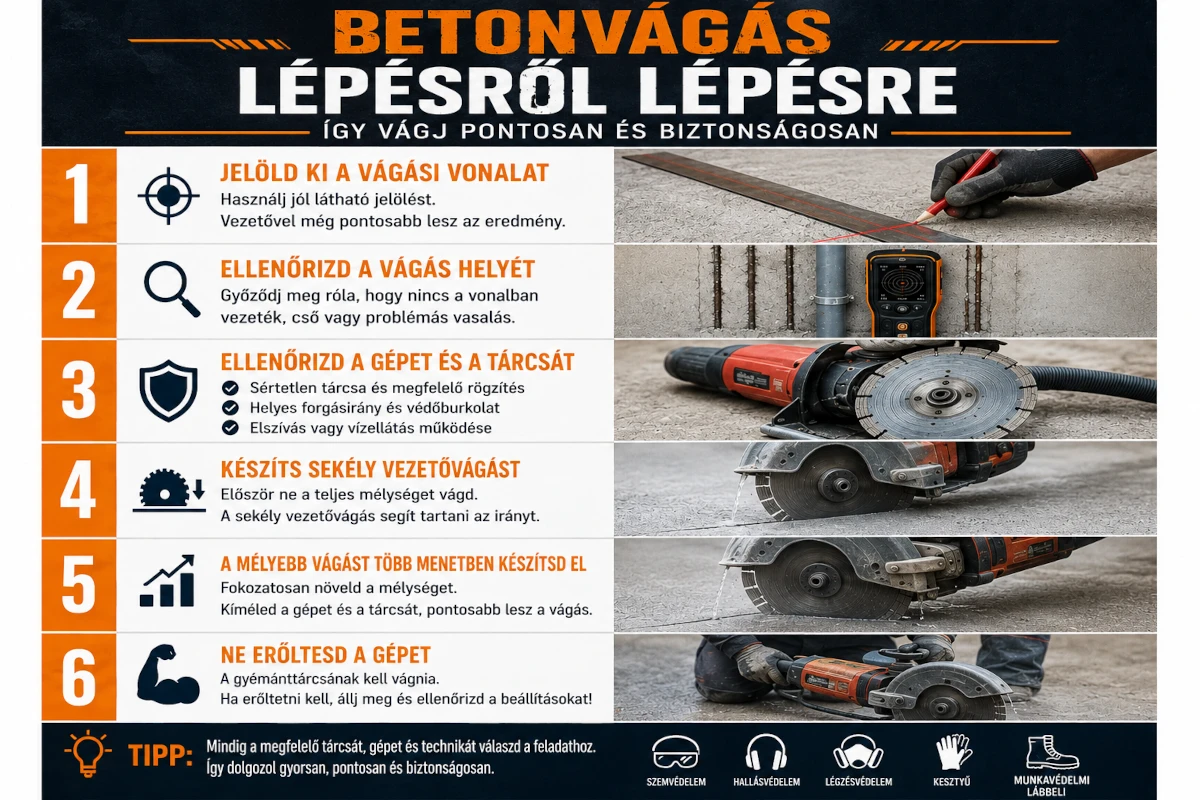 Betonvágás lépésről lépésre