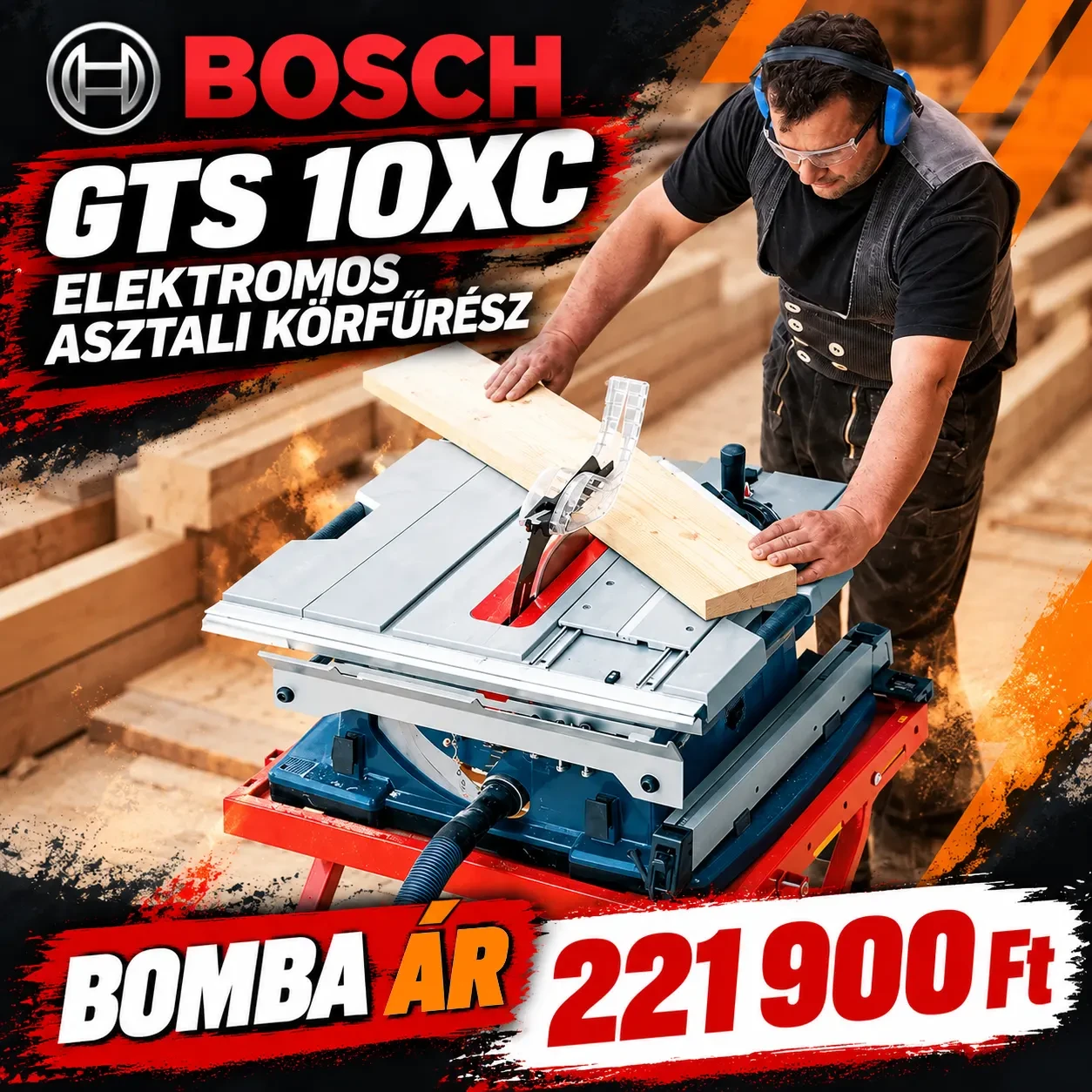 Bosch GTS 10XC elektromos asztali körfűrész KOCKA
