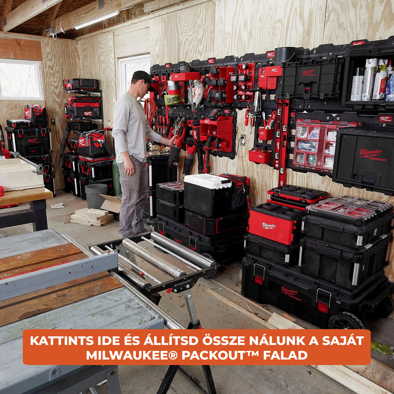 MILWAUKEE® PACKOUT™ műhelyfal