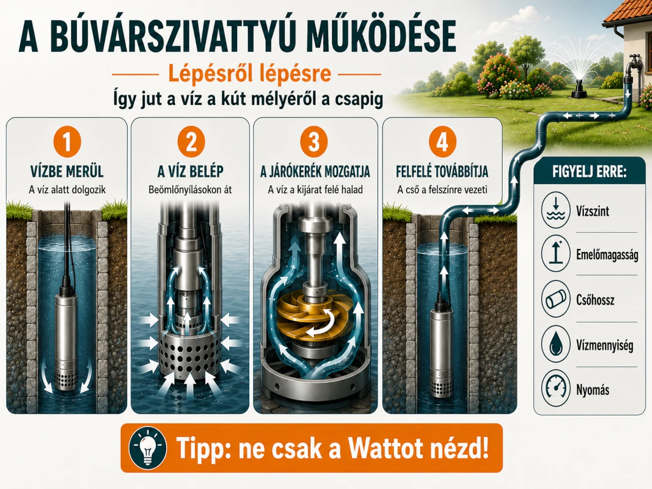 Búvárszivattyú működése