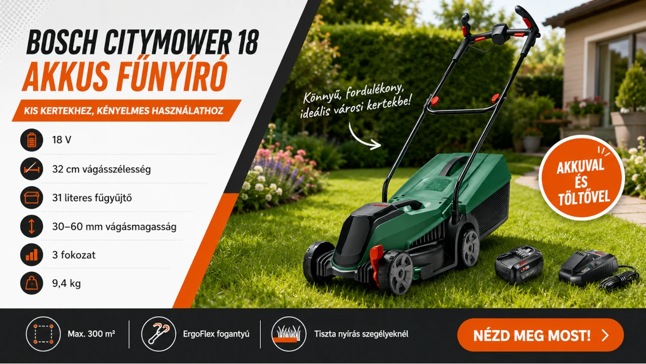 Bosch CityMower 18V-32-300 akkus fűnyíró