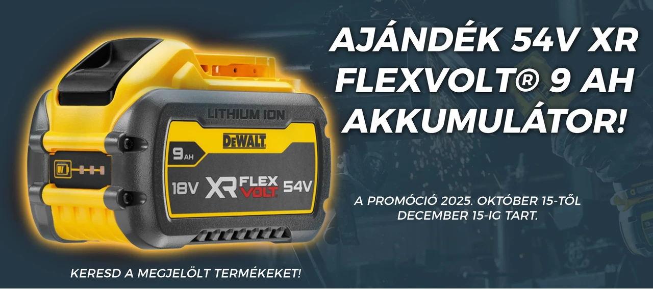 DeWALT 54V XR FLEXVOLT ajándék akku HU 202510 landolokep
