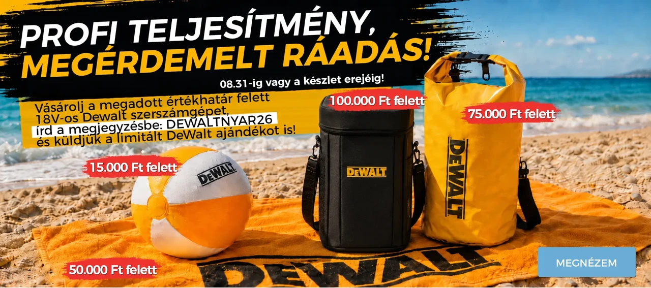 DEWALT HU Nyári Promóció 2026 gomb pc