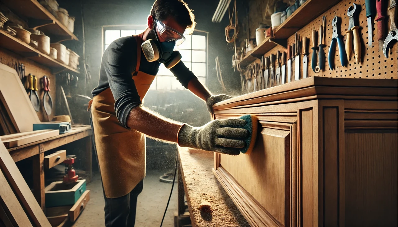 bútorcsiszolás szivaccsal