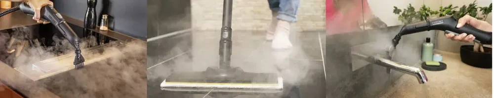 gőztisztító használat közben