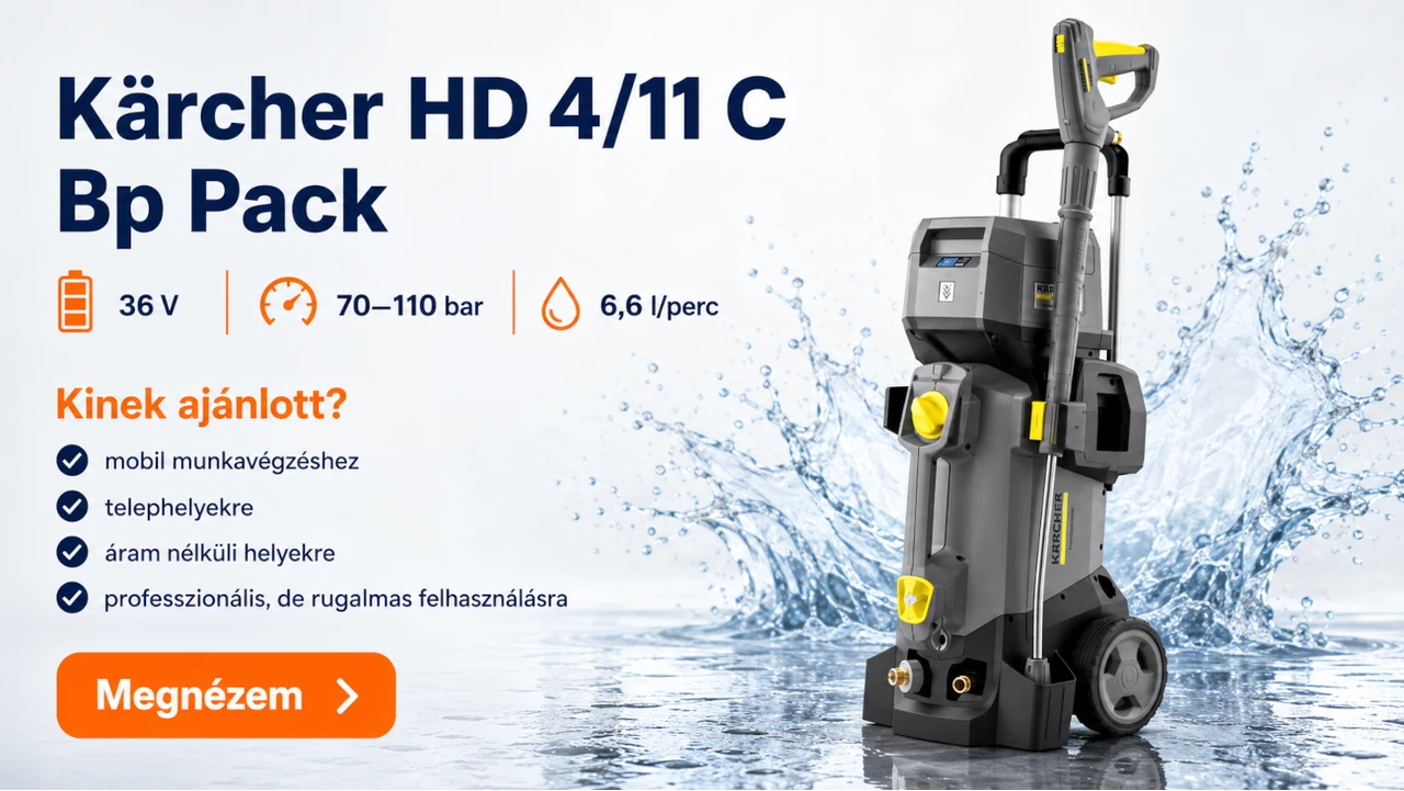 Karcher HD 411 C Bp Pack akkus magasnyomású mosó 36 V