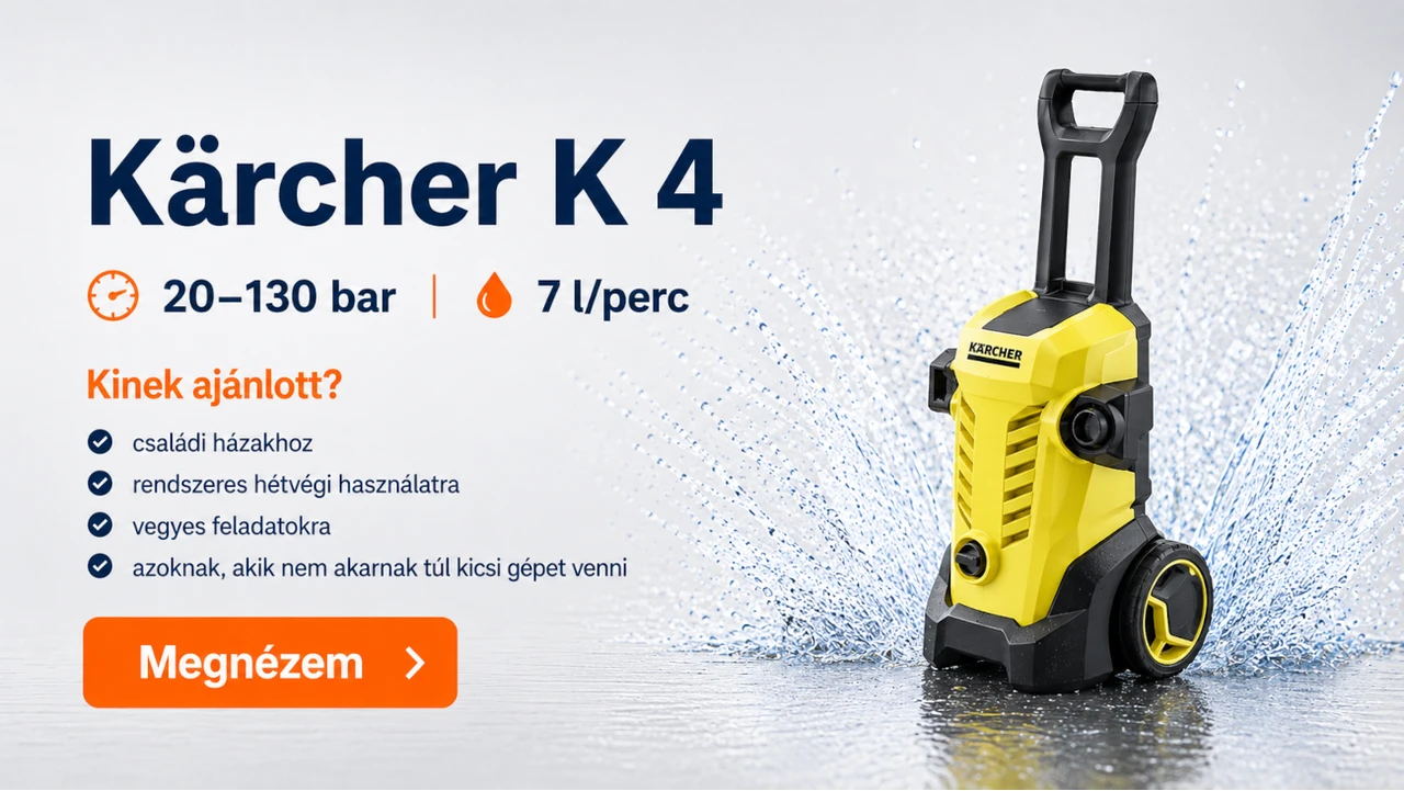 Karcher K 4 elektromos magasnyomású mosó 20 - 130 bar