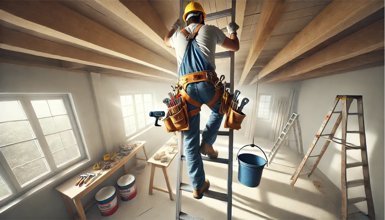 két kézzel létrára mászás