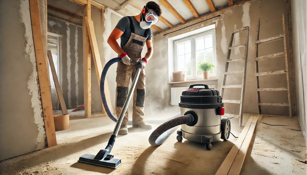 porszívózás lakásfelújítás alatt