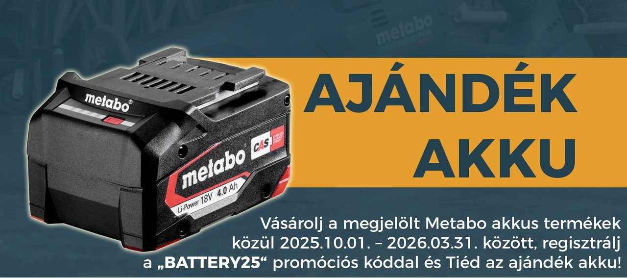 Metabo ajándék akku HU 202510 landolo kep pc