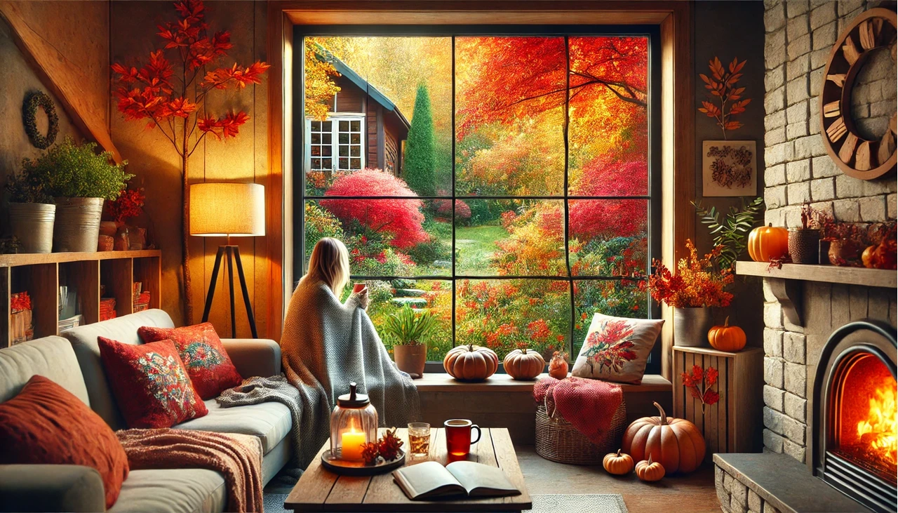 őszi hangulat a meleg szobából