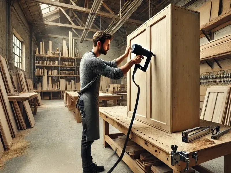 pneumatikus tűzőgép asztalosműhelyben