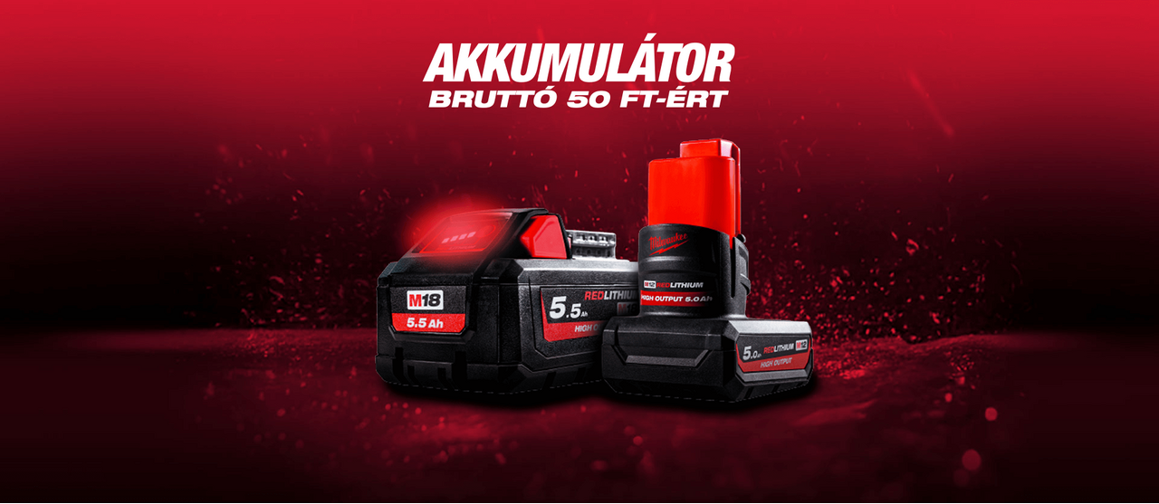 MILWAUKEE AKKUMULÁTOR BRUTTÓ 50 FT-ÉRT