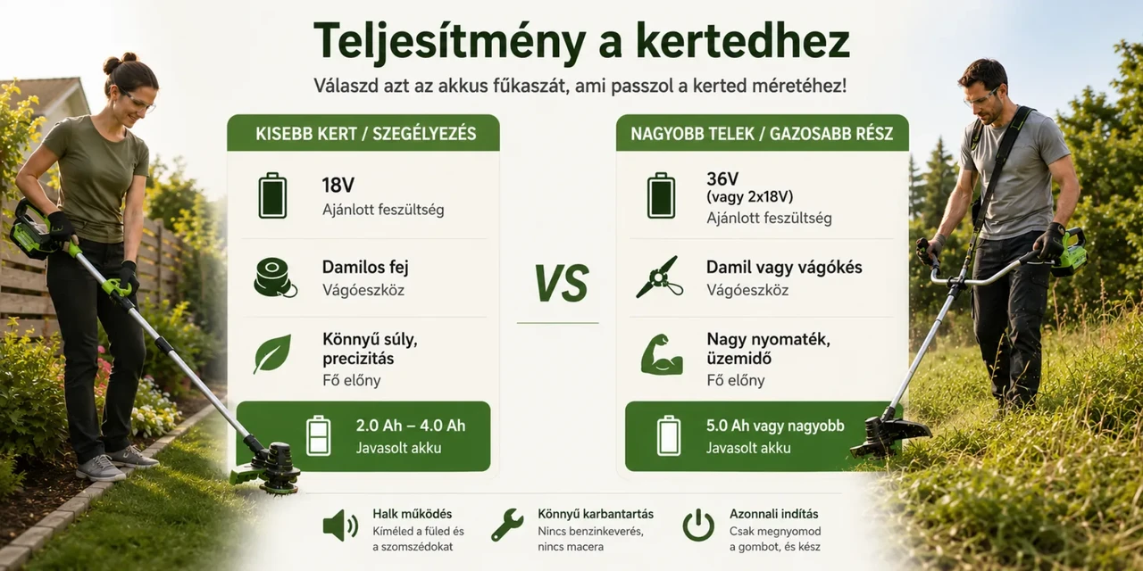 milyen fűkaszára van szükség kertméret alapján