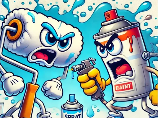 animált festőhenger és festékszóró