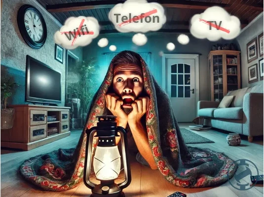 áramszünettől pánikoló férfi