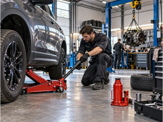 Echipamente de ridicat intr-un atelier auto