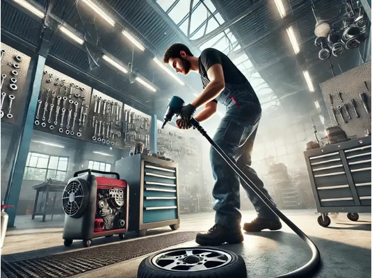 levegős szerszám autószerelő műhelyben