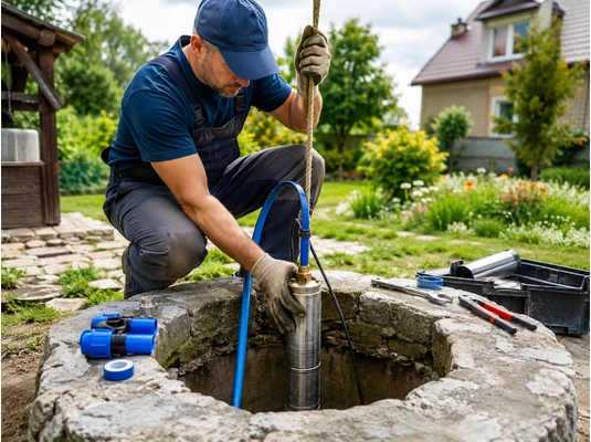 Montare pompa submersibila in fantana