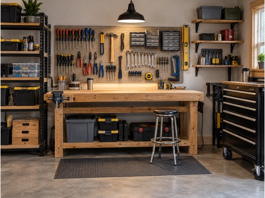 Rendezett, hangulatos barkácsműhely