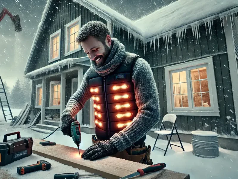 munkavégzés hidegben fűthető mellényben munkavégzés hidegben fűthető mellényben