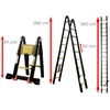 Ztrust kétrészes teleszkópos többcélú létra 2 x 9 fokos | 5,6 m | Alumínium Ztrust kétrészes teleszkópos többcélú létra 2 x 9 fokos | 5,6 m | Alumínium