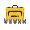 Rems préspofa készlet Standard | 15 mm, 18 mm, 22 mm, 28 mm, 35 mm | Szénacél - Inox cső (M) | 5 db Rems préspofa készlet Standard | 15 mm, 18 mm, 22 mm, 28 mm, 35 mm | Szénacél - Inox cső (M) | 5 db