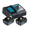 Makita akkumulátor és töltő szett 2X BL1860B + DC18RC Makita akkumulátor és töltő szett 2X BL1860B + DC18RC