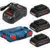Bosch 3 x ProCORE18V akkumulátor + GAL 1880 CV gyorstöltő + L-BOXX 102 Bosch