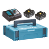 Makita akkumulátor és töltő szett 2xBL1860B+DC18RC+MakPac1-hez
