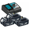 Makita 3 db BL1850 akku+1 db DC18RC töltő Makita