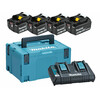 Makita 4 db BL1860B (6.0 Ah) akku + DC18RD töltő MakPac kofferben Makita BL1860B + DC18RD