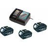 Makita BL1830 3,0 Ah akkumulátor (3db) + DC18RC töltő Makita BL1830 + DC18RC