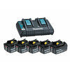 Makita BL1830B 3,0 Ah akkumulátor (5db) + DC18RD töltő Makita