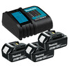 Makita BL1850B akkumulátor (3db) + DC18RC töltő Makita BL1850B + DC18RC