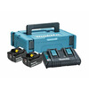 Makita BL1860B 6,0 Ah akkumulátor (2db) + DC18RD töltő + MAKPAC szett Makita BL1860B + DC18RD