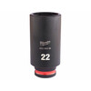 Milwaukee 3/8 inch 22 mm gépi hosszú dugókulcs Milwaukee 3/8 inch 22 mm gépi hosszú dugókulcs