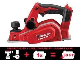 Milwaukee M18 BP-0 akkus gyalu 18 V | 82 mm | Szénkefés | Akku és töltő nélkül | Kartondobozban