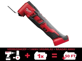 Milwaukee M18 BMT-0 akkus multifunkciós gép rezgő 18 V | 12000 - 18000   1/min | 1,7 ° | Szénkefés | Akku és töltő nélkül | Kartondobozban