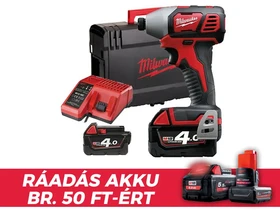 Milwaukee M18 BID-402C akkus ütvecsavarozó bitbefogással 18 V | 180 Nm | 1/4 bit | Szénkefés | 2 x 4 Ah akku + töltõ | Kofferben