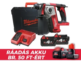 Milwaukee M18 BH-402C akkus fúrókalapács 18 V | 1,2 J | Betonban 16 mm | 2,5 kg | Szénkefés | 2 x 4 Ah akku + töltő | Kofferben