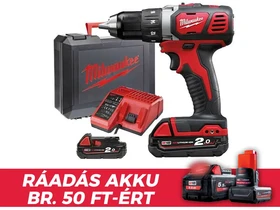 Milwaukee M18 BDD-202C akkus fúrócsavarozó tokmányos 18 V | 50 Nm | Szénkefés | 2 x 2 Ah akku + töltő | Kofferben