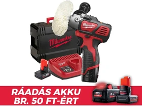 Milwaukee M12 BPS-421X akkus polírozógép 12 V | 75 mm | Szénkefés | 2 x 4 Ah akku + töltő | Heavy Duty kofferben