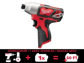 Milwaukee M12 BID-0 akkus ütvecsavarozó bitbefogással 12 V | 112 Nm | 1/4 bit | Szénkefés | Akku és töltõ nélkül | Kartondobozban