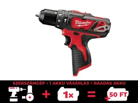 Milwaukee M12 BPD-0 akkus ütvefúró-csavarozó 12 V | 30 Nm | 0 - 10 mm | Szénkefés | Akku és töltő nélkül | Kartondobozban