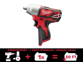 Milwaukee M12 BIW38-0 akkus ütvecsavarozó 12 V | 135 Nm | 3/8 inch | Szénkefés | Akku és töltõ nélkül | Kartondobozban