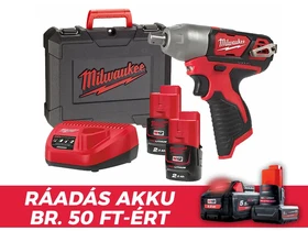 Milwaukee M12 BIW12-202C akkus ütvecsavarozó 12 V | 138 Nm | 1/2 inch | Szénkefés | 2 x 2 Ah akku + töltõ | Kofferben